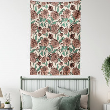 Graphical Chrysanthemums Tapestry