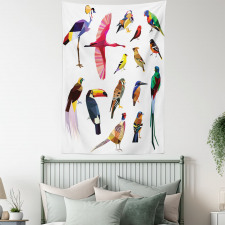 Bird Set Poly Design Tapestry