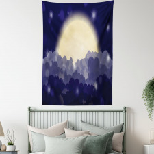 Cloudy Sky View at Night Tapestry