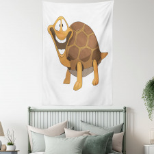 Single Happy Turtle Design Tapestry