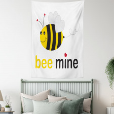 Bee Mine Romantic Cartoon Tapestry