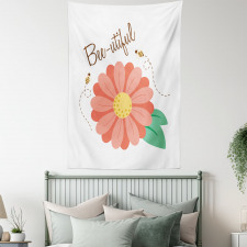 Bee-utiful Floral Scene Tapestry