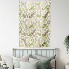 Curlicue Fern Leaves Art Tapestry