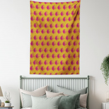 Grunge Perennial Flowers Tapestry