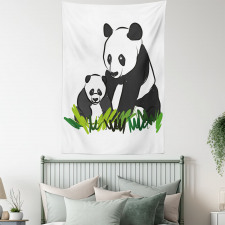 Panda Bear Family Bambu Tapestry