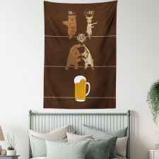 Bear Deer Beer Pub Magic Tapestry