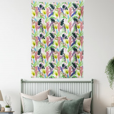 Monstera Leaves Graphic Tapestry