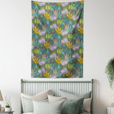 Jungle Plants Leaves Tapestry