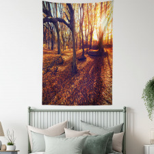Sunset Forest Trees Tapestry