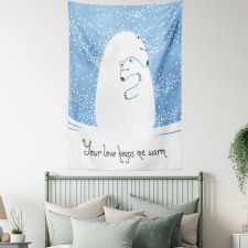 Polar Bear Mother Baby Tapestry