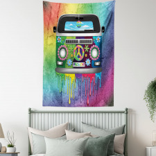 Old Style Hippie Van Tapestry