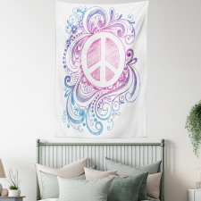 Peace Sign and Swirls Tapestry