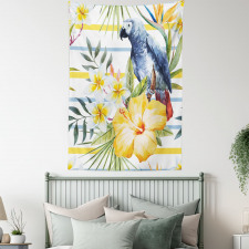 Tropic Exotic Parrots Tapestry