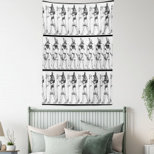 Hieroglyphics Anubis Tapestry