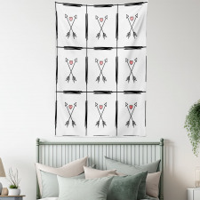 Arrow Hearts Pattern Tapestry