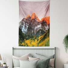 America Mountain Peaks Tapestry