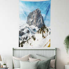 Mediterranean Snowy Peak Tapestry