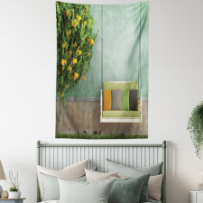 Wooden Swing in Garden Tapestry