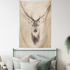 Deer Portrait with Dots Tapestry