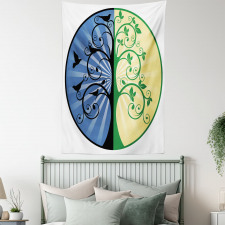 Ying Yang Tree Asian Tapestry