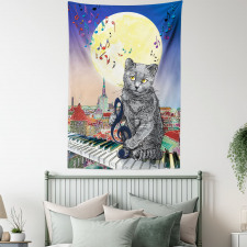 Musical Notes Cat Tapestry