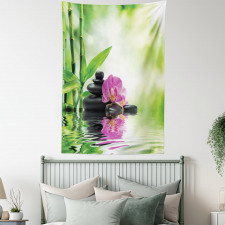 Orchids Rocks Water Tapestry
