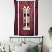 Retro Burgundy Shutters Tapestry