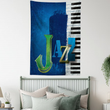 Jazz Music Keys Guitar Tapestry