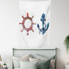 Nautical Steering Wheel Tapestry