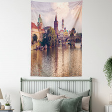 Prague River and Bridge Tapestry