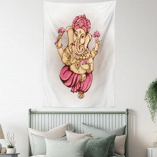 Bohemian Elephant Lotus Tapestry