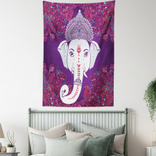 Elephant Floral Design Tapestry