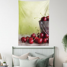 Cherries Bucket on Ombre Tapestry