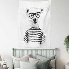 Bear in Glasses Fun Tapestry