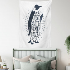 Penguin and Words Tapestry