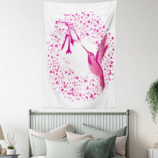 Hummingbird Flower Dots Tapestry