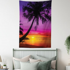 Palm Shadow at Sunset Tapestry