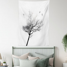 Tree Flying Birds Tapestry