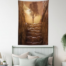 Brown Sky Sunset Cloudy Tapestry