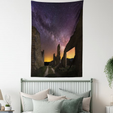 Roman Ruins at Night Tapestry