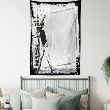 Baseball Sketch Art Tapestry