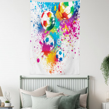 Colorful Splashes Balls Tapestry