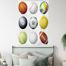 Sports Balls Pattern Tapestry