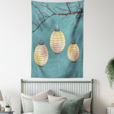 Lanterns Hanging on Tree Tapestry