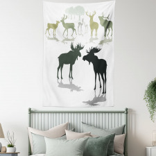 Elk Deer Fawn Forest Tapestry