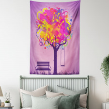 Colorful Leaves Swing Art Tapestry