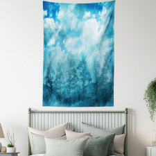 Grunge Sky Foggy Night Tapestry