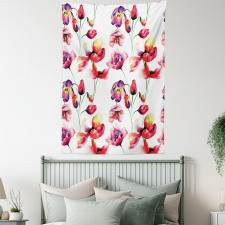 Blooming Tulip Poppy Tapestry