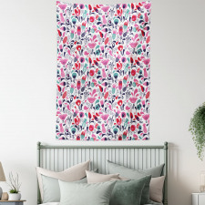 Ornate Swirls Tulip Art Tapestry