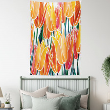 Floral Tulip Garden Tapestry